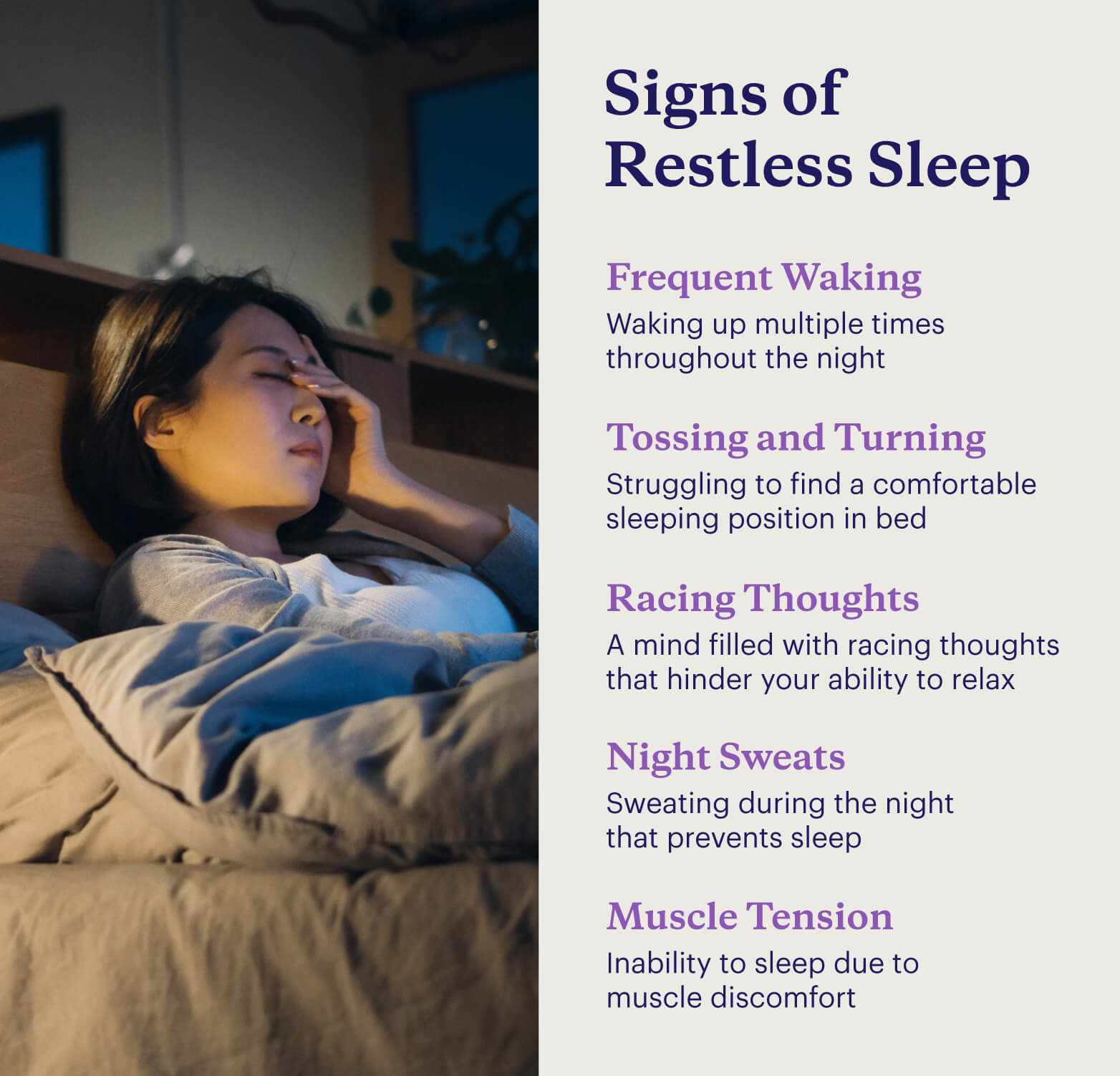 Five signs of restless sleep