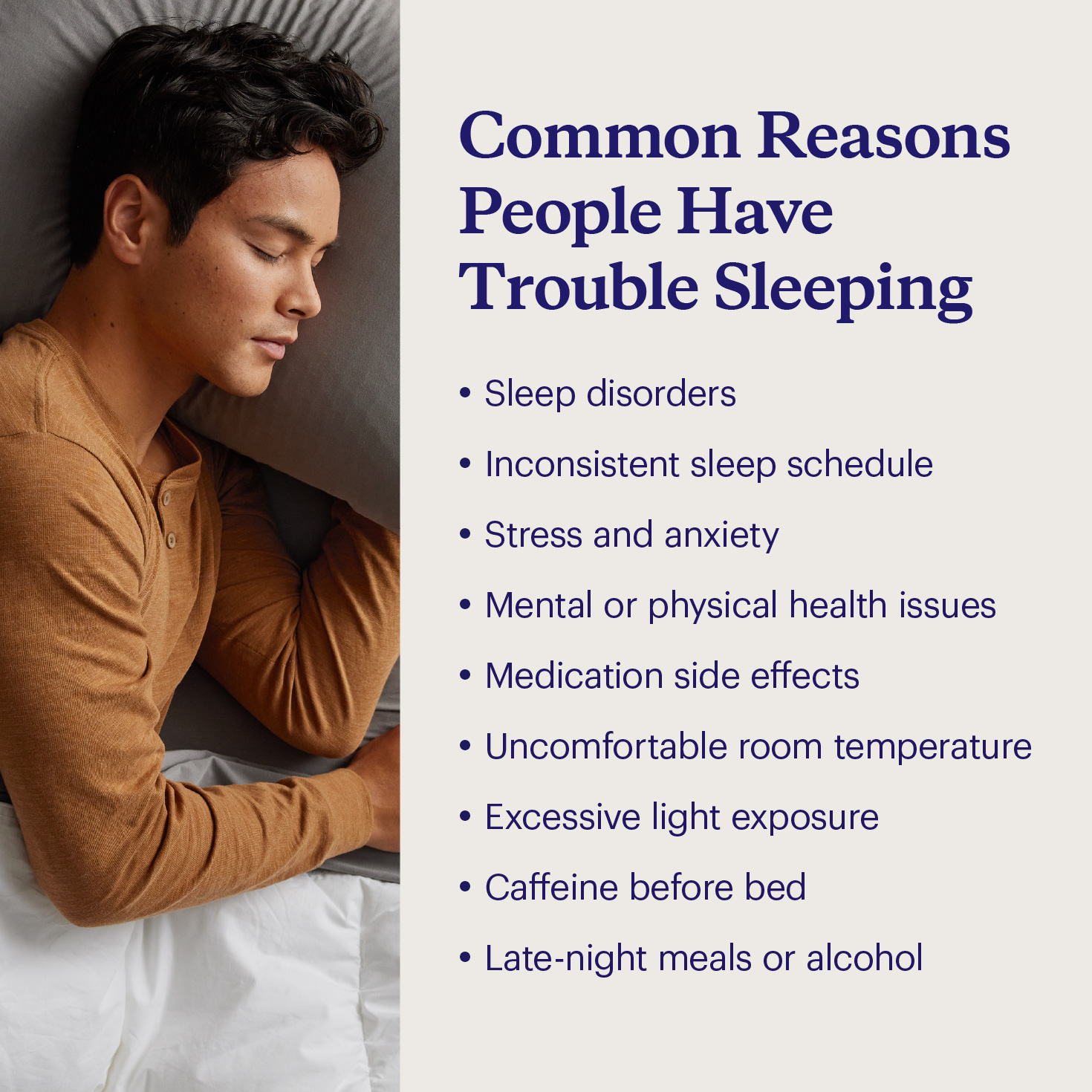 9 reasons you may have trouble falling or staying asleep.