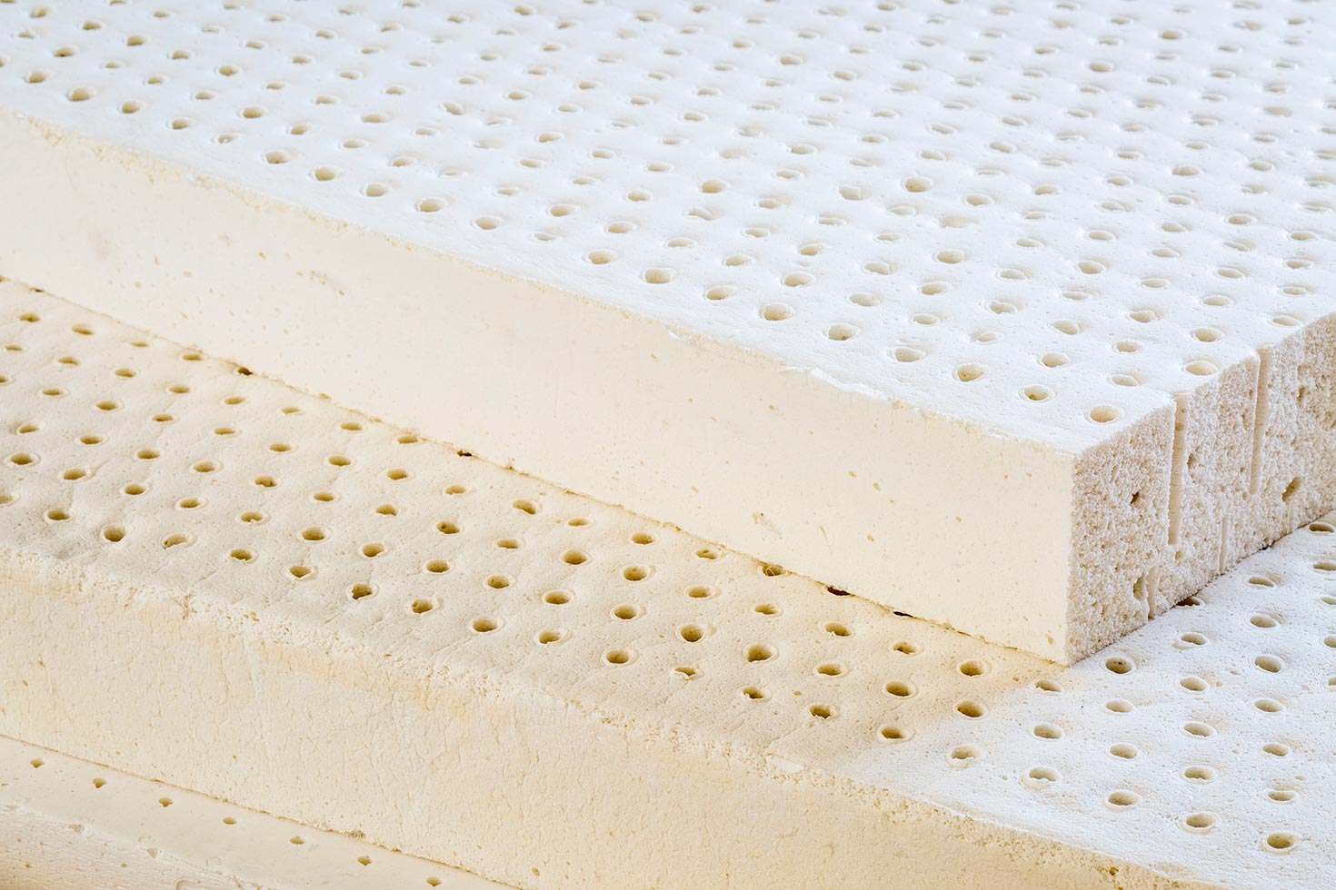 Photo of latex mattress layers.