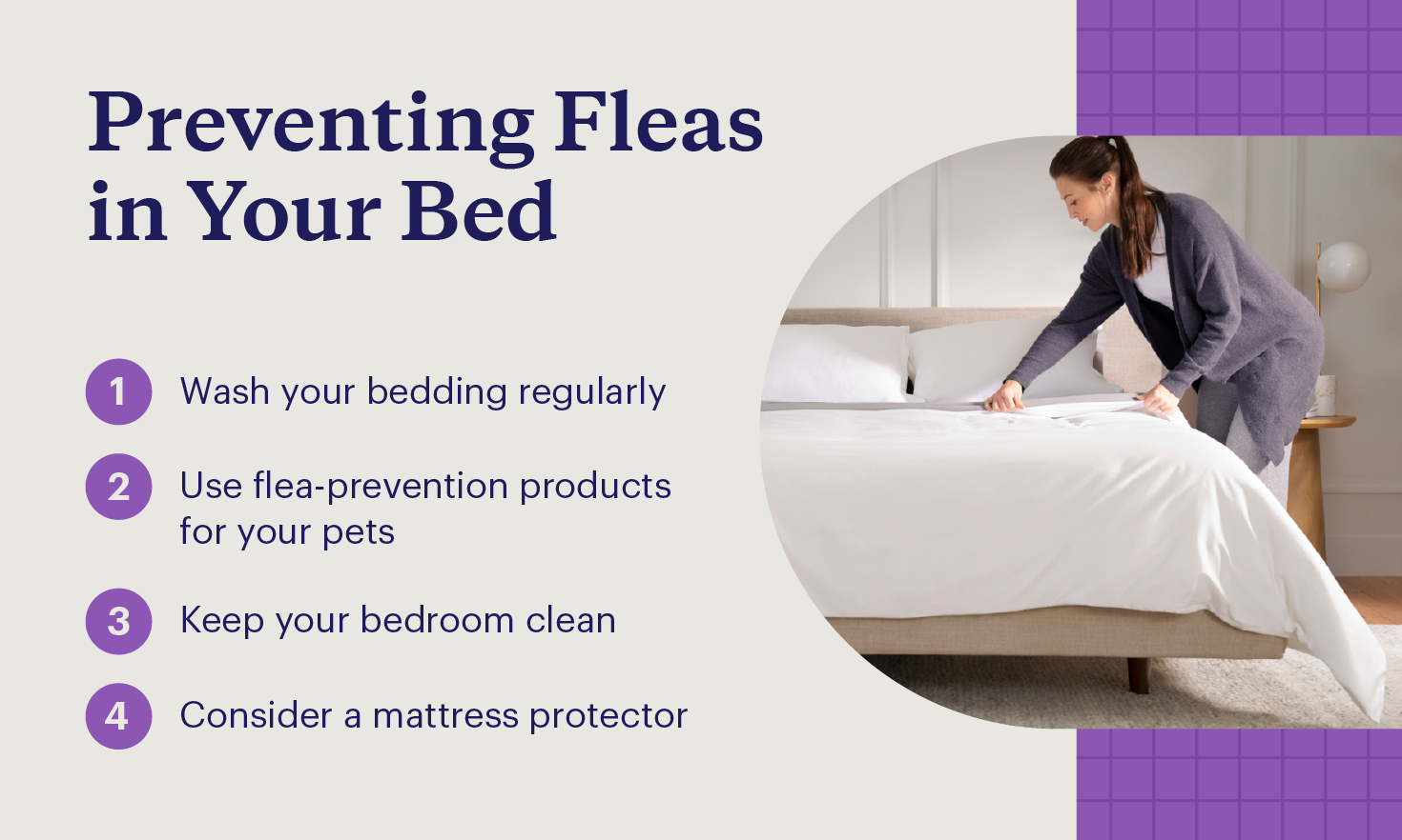 Steps you can take to prevent fleas from getting in your bed.