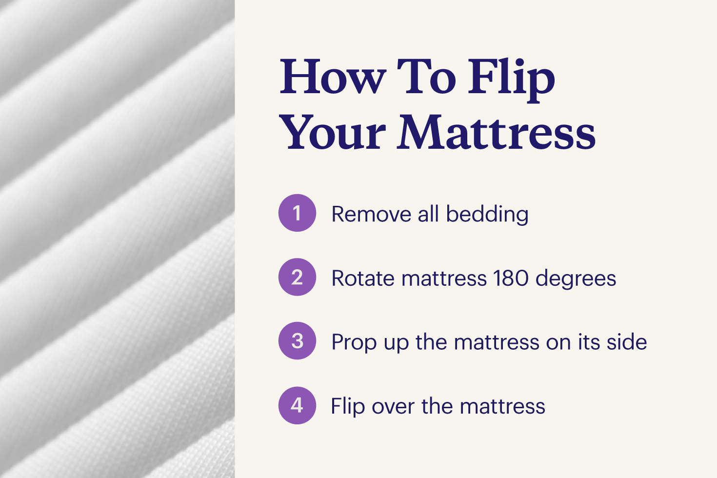 How to flip a mattress outlined in four steps.