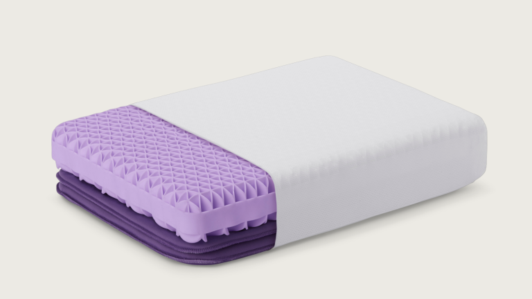 purple pillow exposed grid