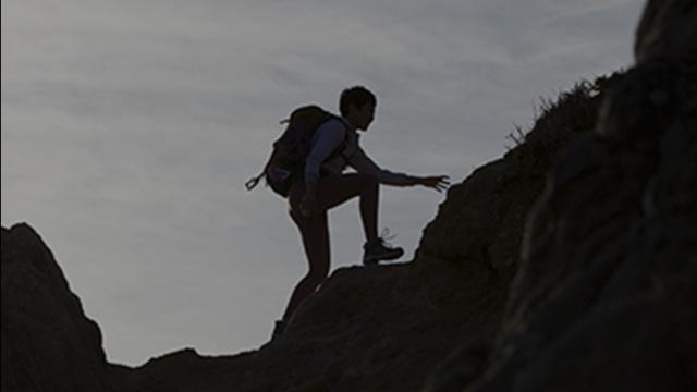 Man hiking mountain