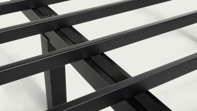 Close up of metal platform slats