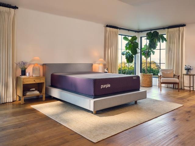 Naked mattress on Flat Foundation with Frame