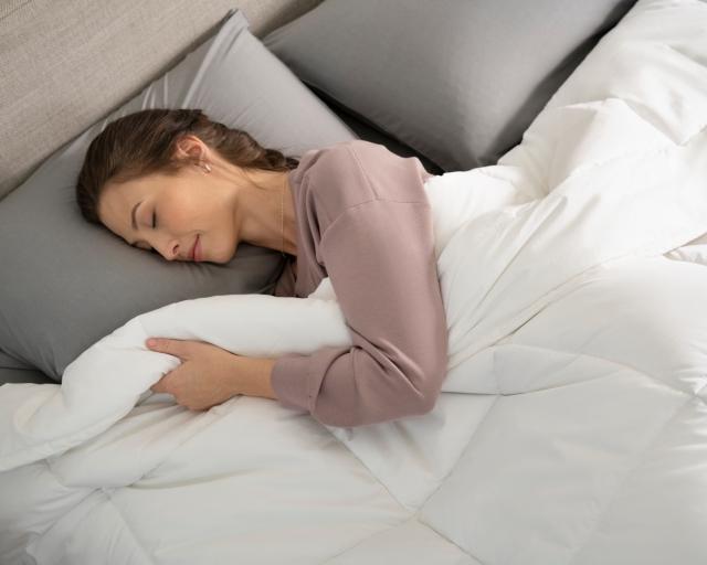 Woman sleeping on a pillow