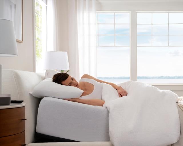 woman sleeping on smart base