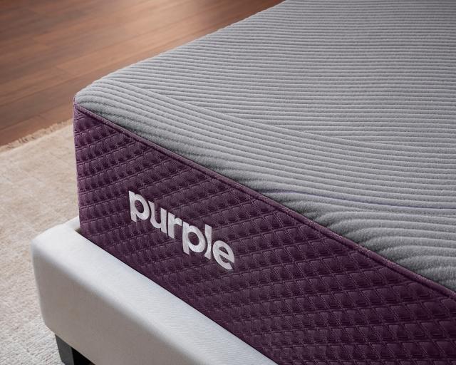 Corner view of Purple Restore Premier mattress