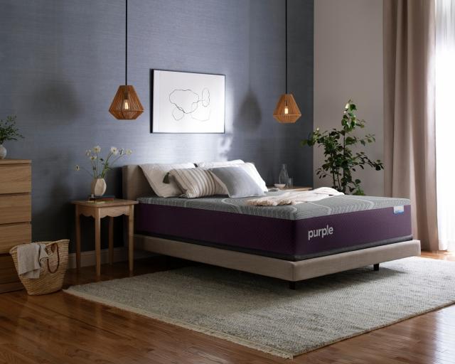 Purple’s RestorePlusTM Mattress in a modern bedroom.