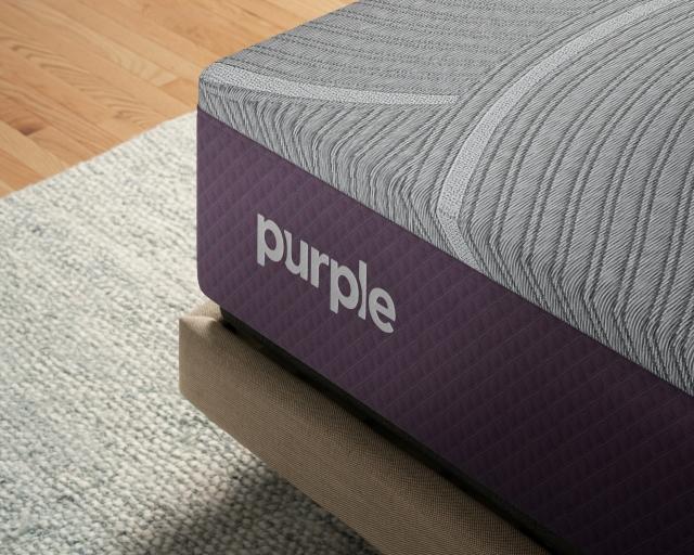 Corner of a Purple RestorePlus mattress.