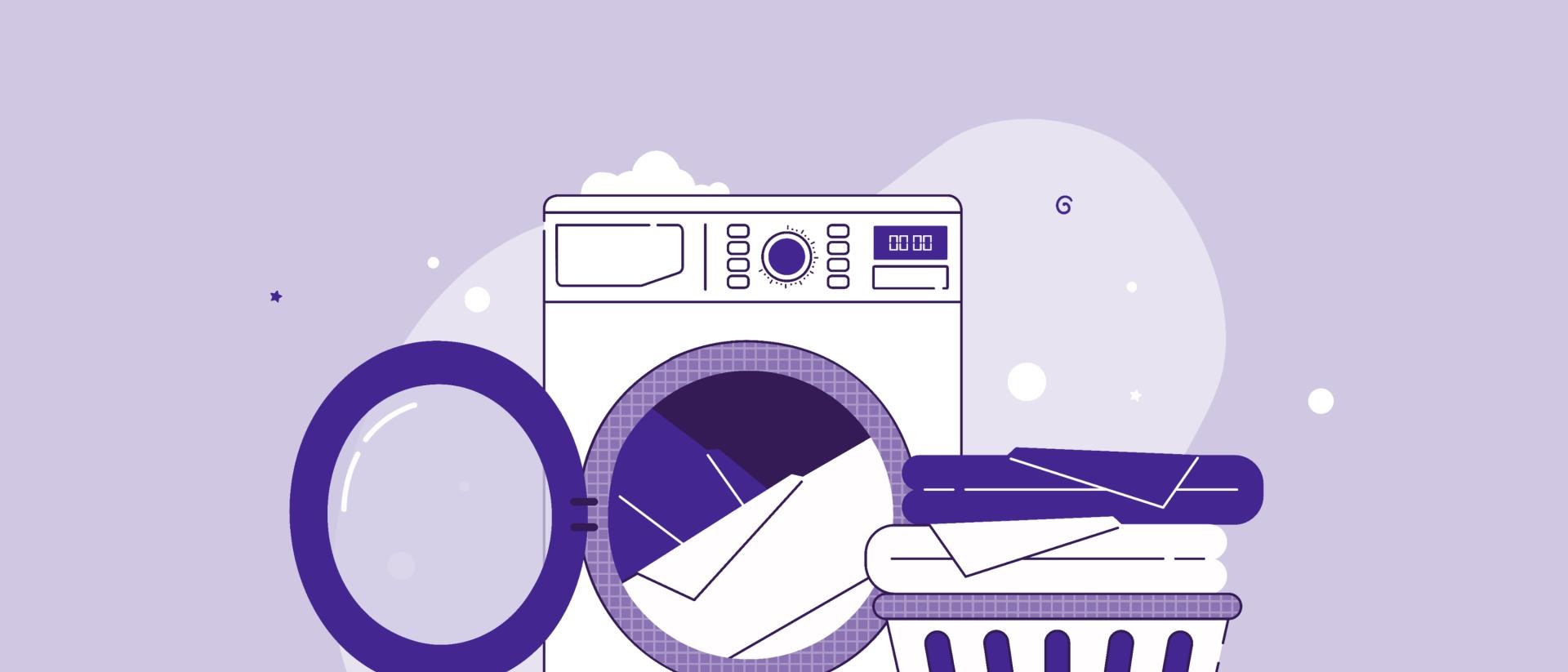 washing machine with sheets in them