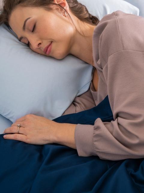 Woman on Purple Mattress 