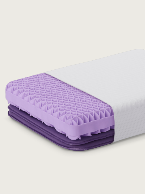 purple pillow exposed grid